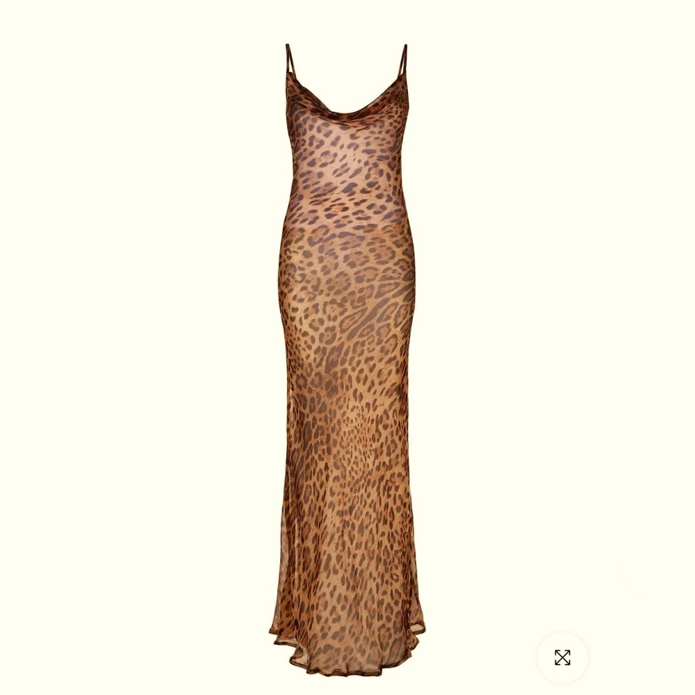 BRAND NEW !!! Mew Mews Melany Leopard Print Spaghetti Maxi Dress
